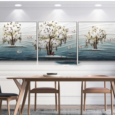 Tranh treo tường cây tài lộc 3D 
