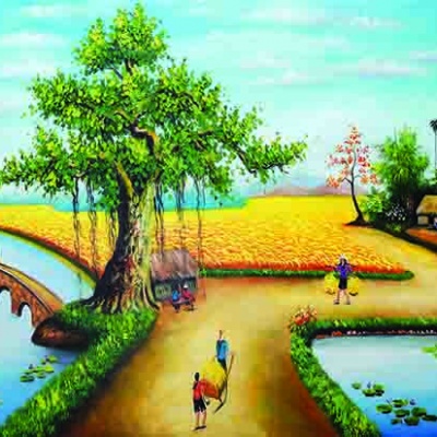 Tranh gạch đồng quê 22