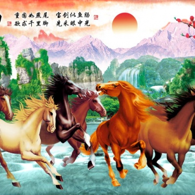 Tranh gạch 3D mã đáo PT1517