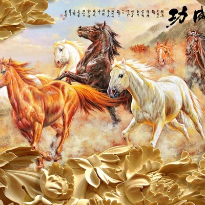 Tranh gạch 3D mã đáo PT527