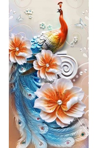 Tranh gạch 3D con công cc156