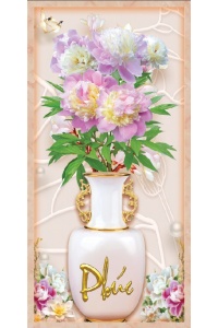 tranh gạch 3d lộc bình 02