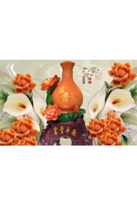 tranh gạch 3d lộc bình 04