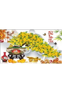 Tranh cây mai vàng phúc lộc thọ 568BS