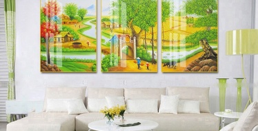 tranh 3d cánh đồng quê