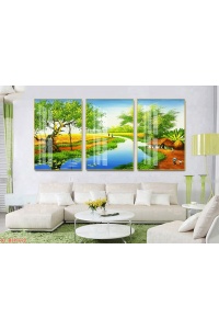 tranh treo tường đồng quê bộ 3 pt672