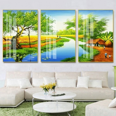 tranh treo tường đồng quê bộ 3 pt672